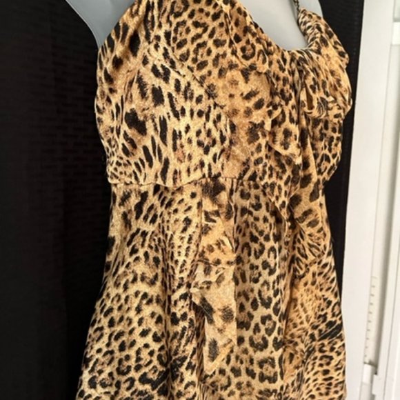 Forever 21 Plus Size ~ Sexy Spaghetti Straps Leopard Print Flowing Top - Picture 4 of 10